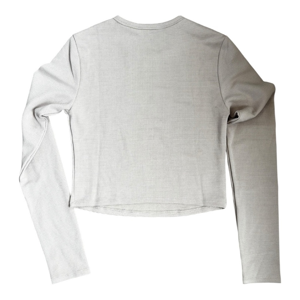 American Tall Cropped Long Sleeve Waffle Shirt for Tall Women DESERT ROSE Size S - Picture 4 of 13